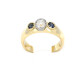 Anillo En Oro 18K Con Brillante Central Y 2 Zafiros Anillo En Oro 18K Con Brillante Central Y 2 Zafiros