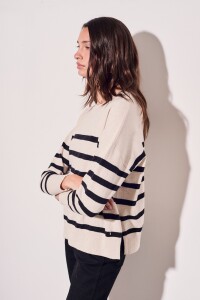 Sweater Rayado Beige Melange
