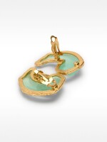 Pendientes De Resina Con Conchas verde