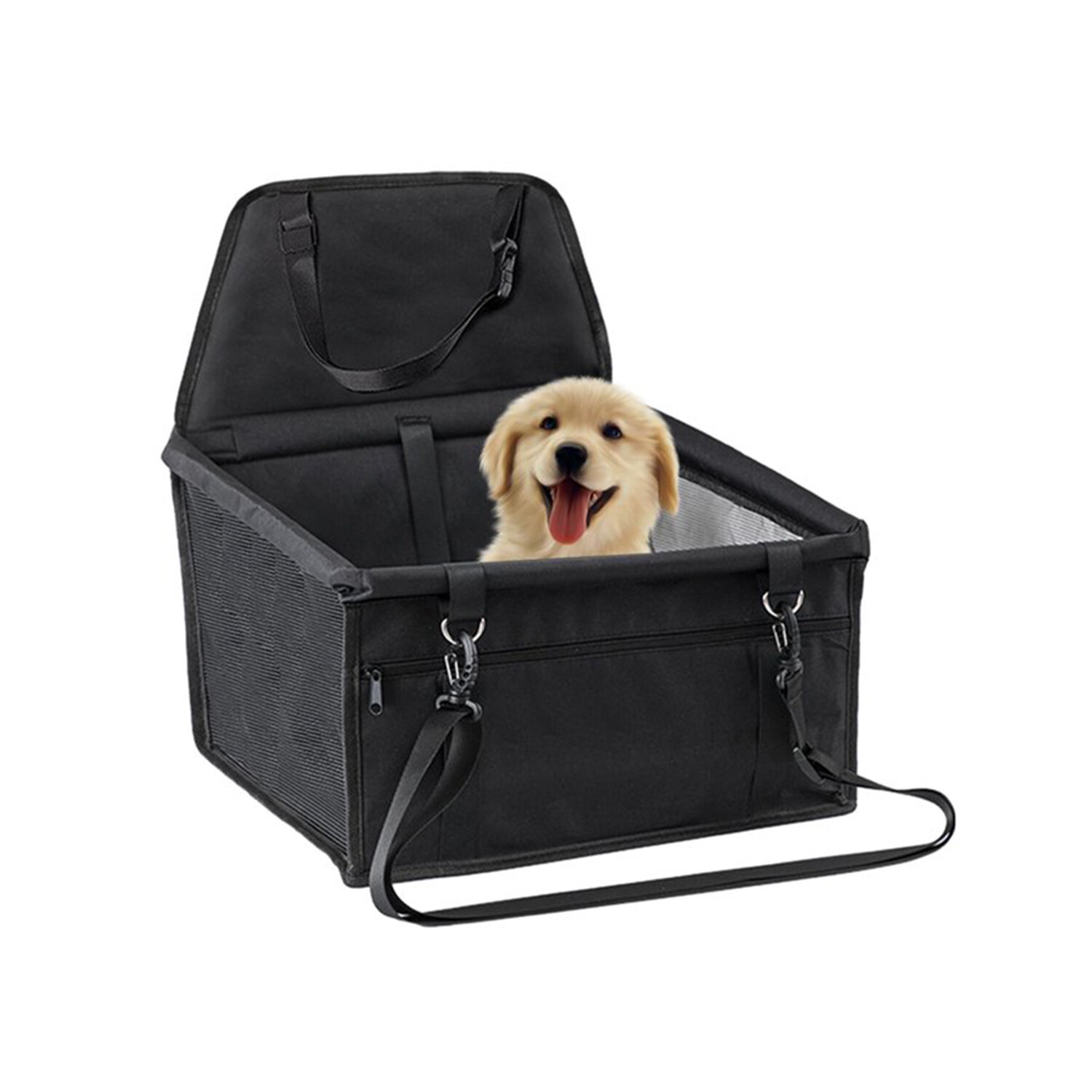 Bolso Transportador De Mascota Perro Gato Para Auto Viaje Variante Color Negro Atrix
