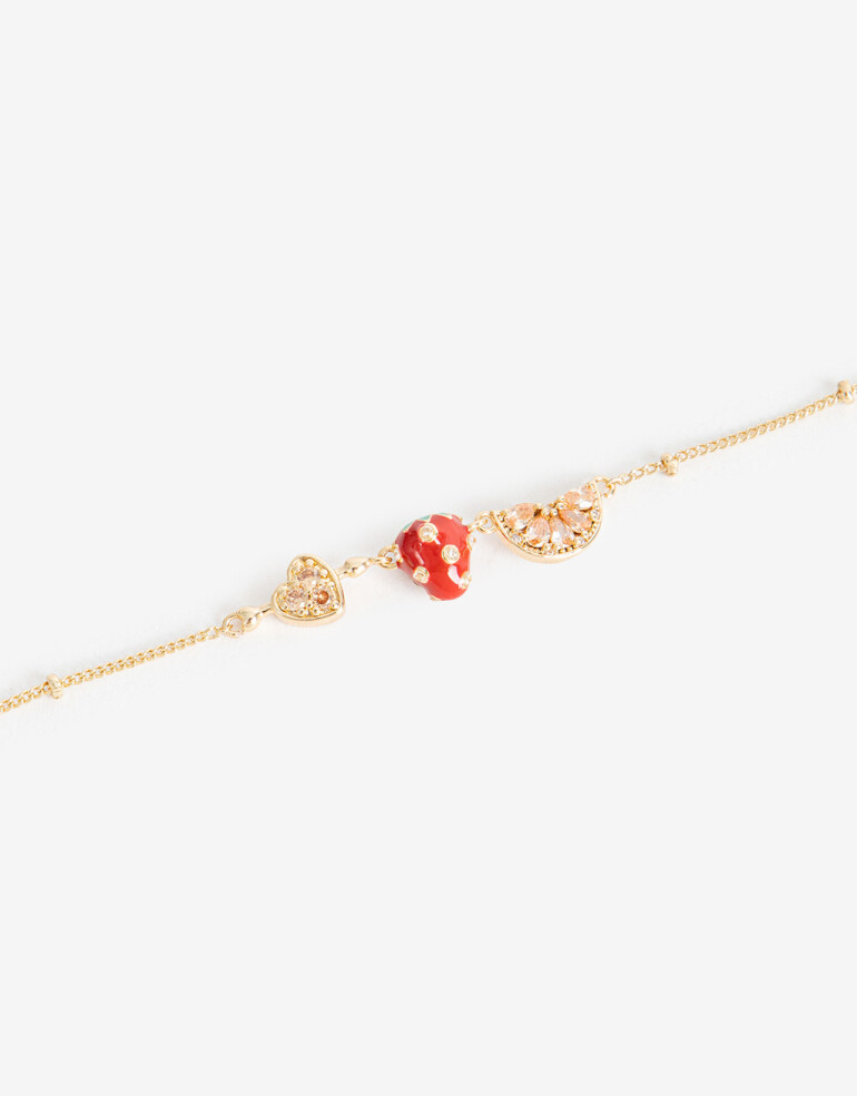Pulseras Flexibles Cubic zirconia Pulsera Frutas Cubic Zirconia - Dorado