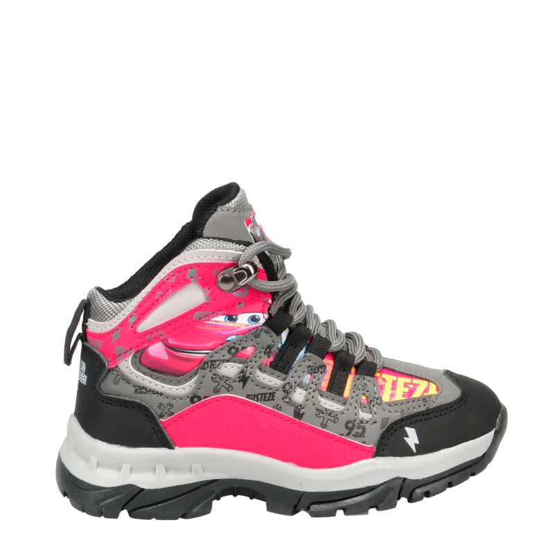 Botas Infantiles Disney Cars Trekking Gris - Negro - Rojo