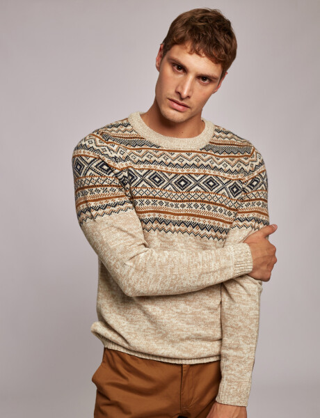 Sweater Jacquard beige