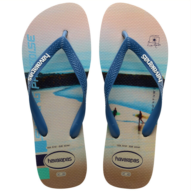 Sandalia de Hombre Havaianas Hype Beige Arena - Azul