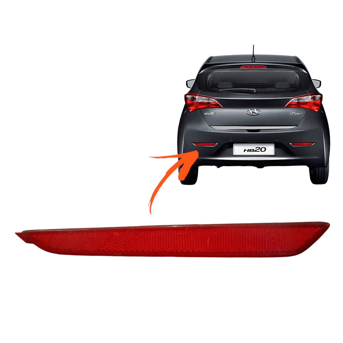 PLASTICO ACRILICO MICA FAROL HYUNDAI REFLECTIVO TRAS IZQ HB20 HATCH 12/ 92405-1S000 - 