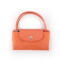 Longchamp -Cartera Longchamp plegable de nylon con cierre y asa corta, Le pliage green S Naranja