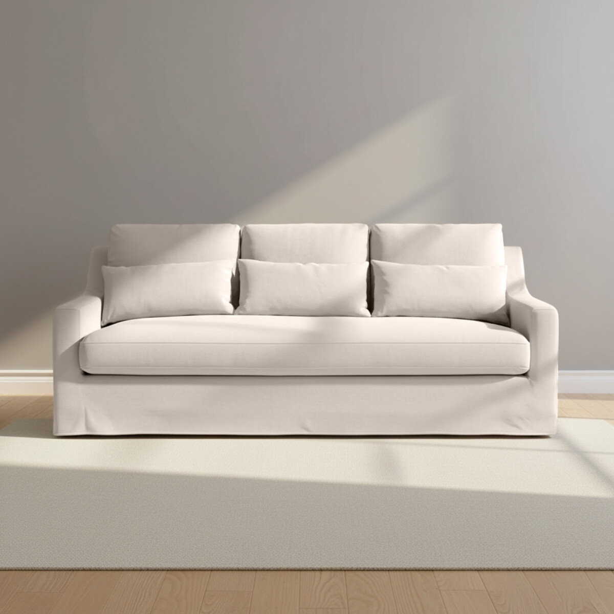 SOFÁ - 3 CUERPOS TELA NATURAL-BEIGE SINGAPUR CRUDO 