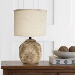 LAMPARA PORCELANA SISAL D20x32CM CAMEL/BLANCO LAMPARA PORCELANA SISAL D20x32CM CAMEL/BLANCO