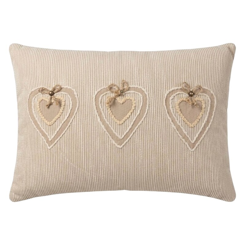 COJIN RECT BEIGE DET CORAZON 40X60CM Unica