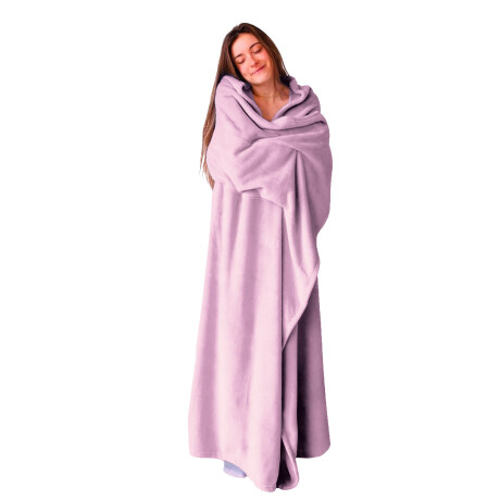 Manta Pijama Polar Manga Bolsillo Suave 185x175cm Rosa