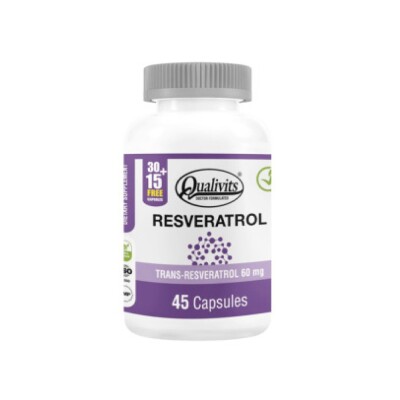 Resveratrol 60mg 45 capsulas Qualivits Resveratrol 60mg Qualivits
