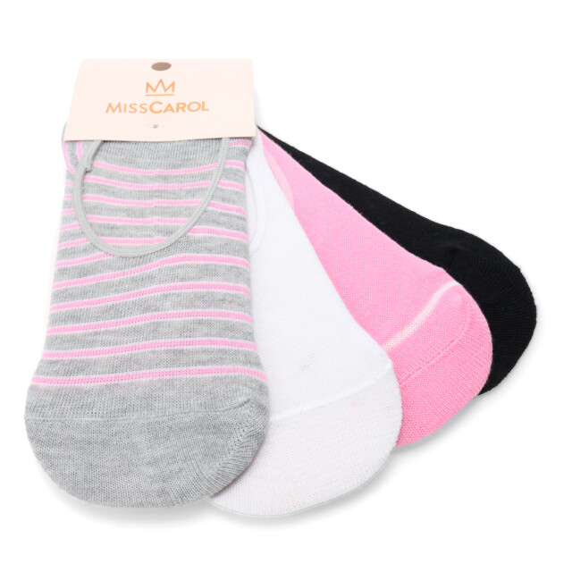 Medias Miss Carol Media Lady Pink pack X4 Negro / Rosa / Blanco / Gris