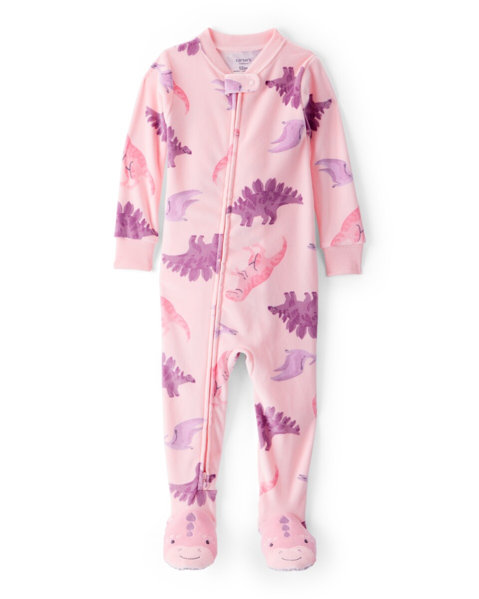 Pijama una pieza de micropolar, con pie, diseño dinos 