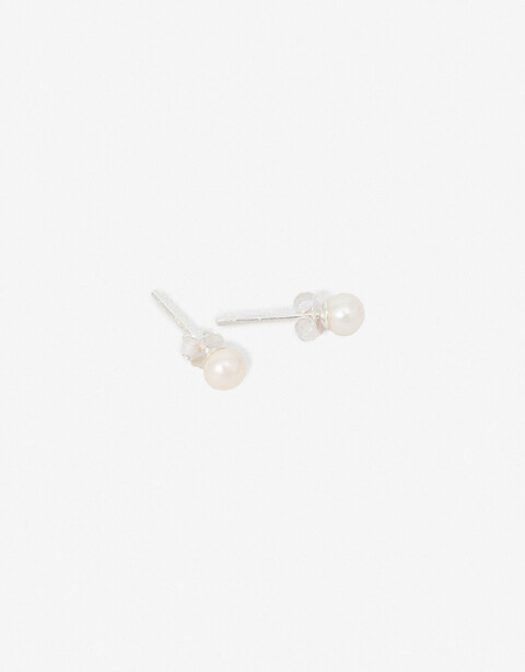 Aros Pasantes Perla Aros Pasantes De Plata 925 - Plateado
