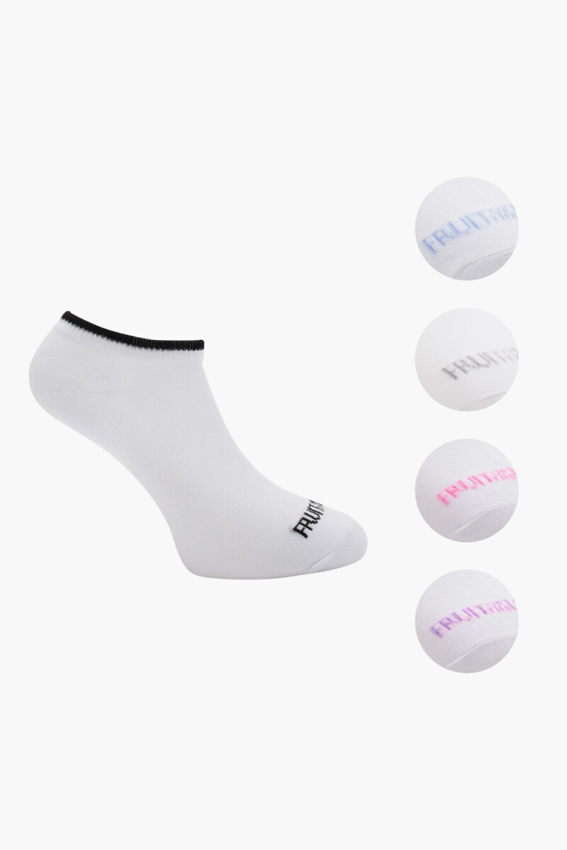 Pack x7 Medias sin caña con diseño para dama BLANCO