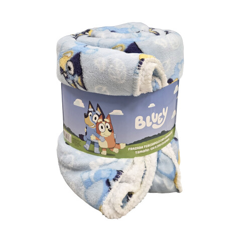 Frazada Coral con Corderito Infantil 1 Plaza 150 x 200 cm Bluey
