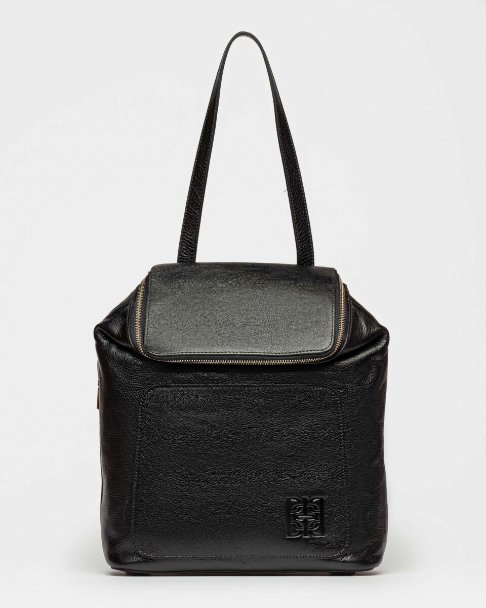 Mochila Mashenka en cuero vegetal liso - Negro 