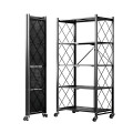 Estantería 5 Niveles Metal Minimalista Plegable 1.55m Negro
