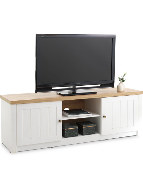 Mueble TV MARKSKEL blanco/roble Mueble TV MARKSKEL blanco/roble