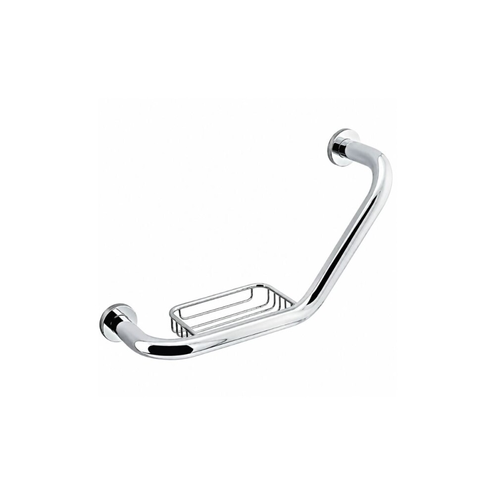 Agarradera en angulo con jabonera acero inox.DMC Agarradera En Angulo Con Jabonera Acero Inox.dmc