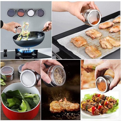 Especiero 4 frascos acero inox imantados Especiero 4 frascos acero inox imantados