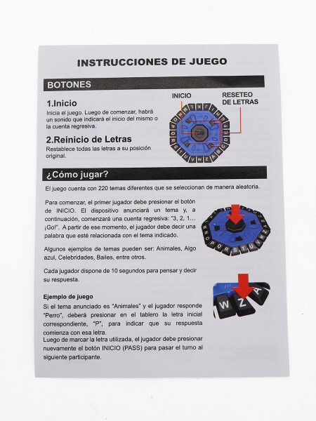 JUEGO DE LETRAS CONTRARELOJ ROJO (V)