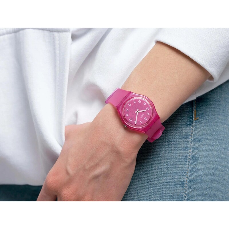Reloj Swatch Blurry Pink GP170 de silicona rosa para mujer Reloj Swatch Blurry Pink Gp170 De Silicona Rosa Para Mujer