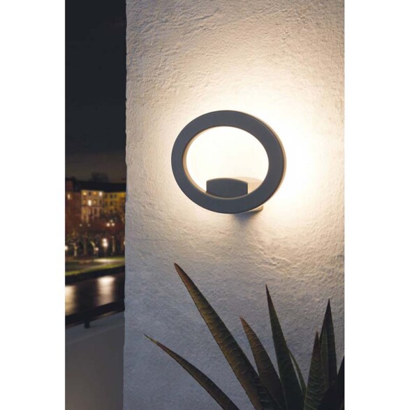 Aplique LED de pared aro negro 10W IP44 EMOLLIO EG1128