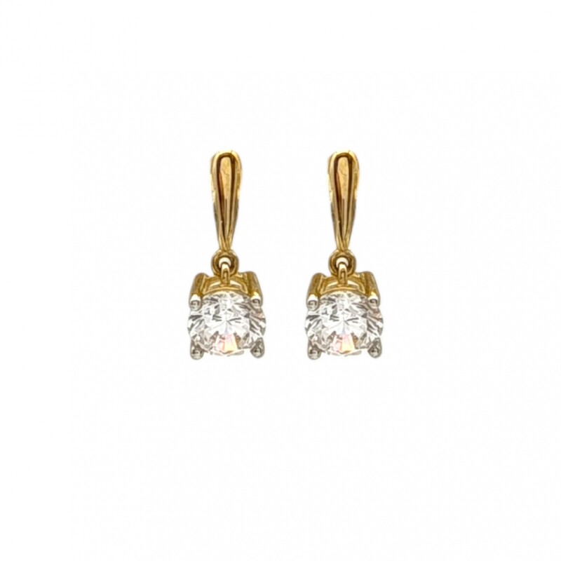Caravanas Solitario colgante - Oro bajo - Sin piedra- CA8293 sinpiedra