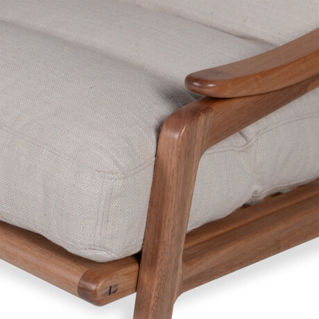 Butaca con Puff Brazia - Tela Rústica 218-G2 (Cruda)