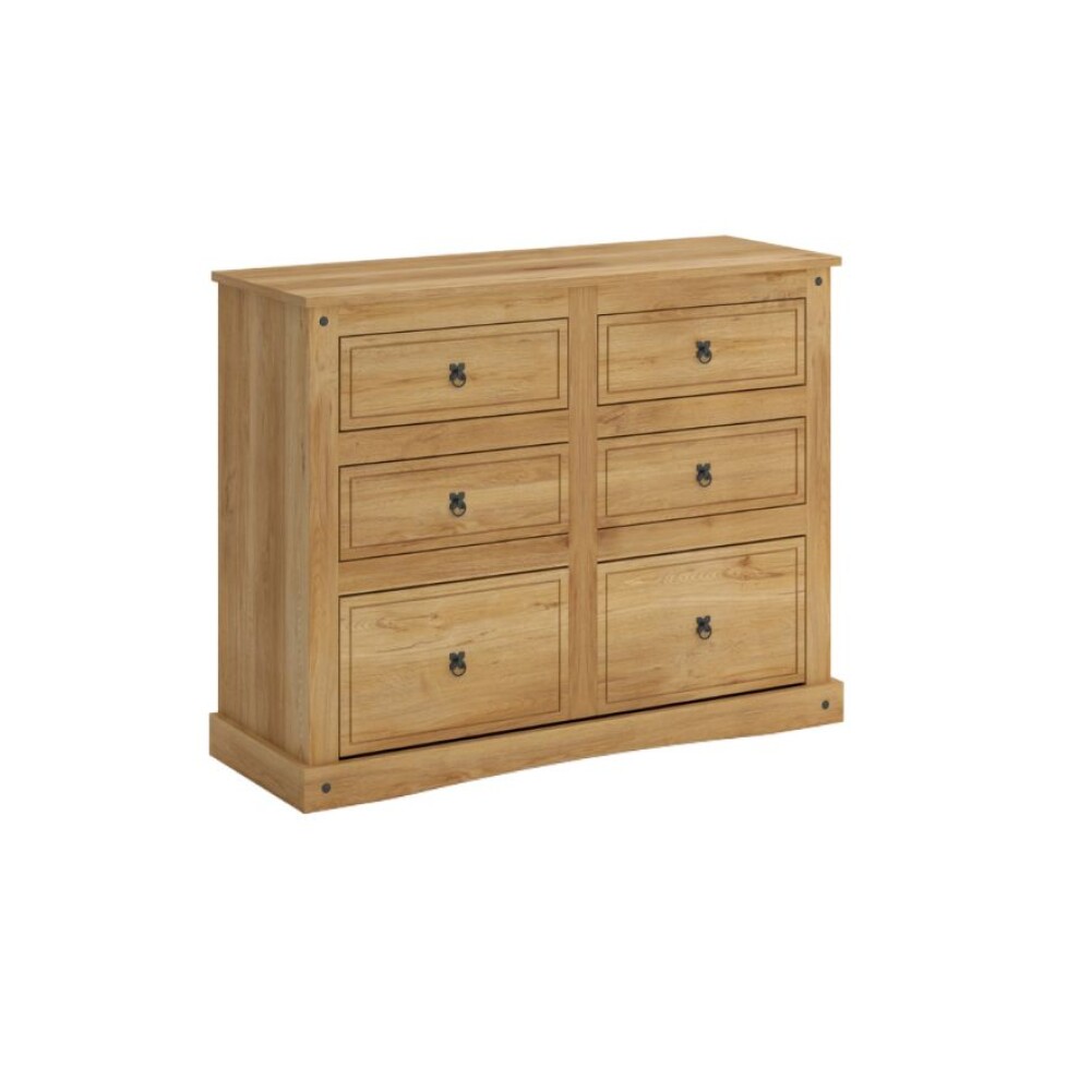 Cómoda 6 Cajones Madera Natural - Linea Mexicana Natural
