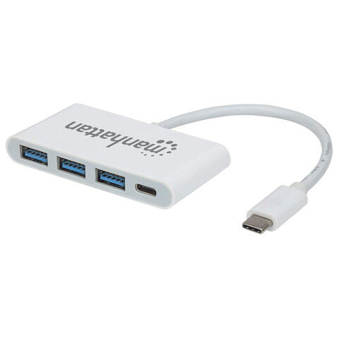 Manhattan HUB USB-C a USB-A x3 White Manhattan HUB USB-C a USB-A x3 White