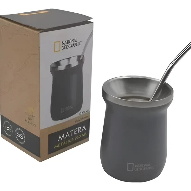Mate Acero Inoxidable 230ml Con Bombilla Térmico Matera gris