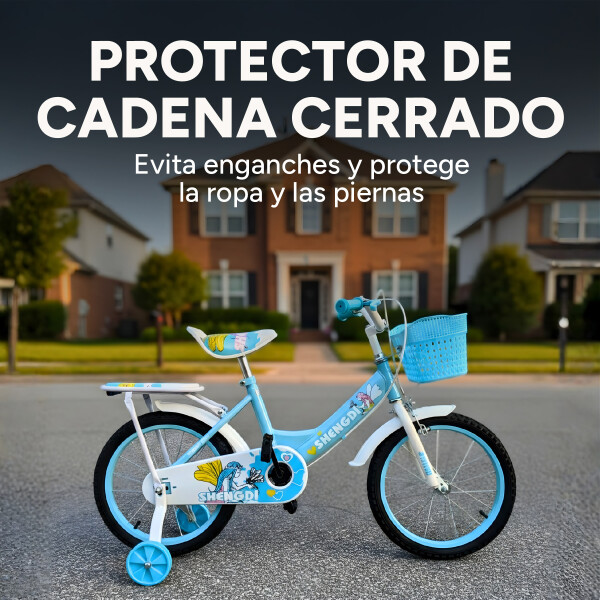 Bicicleta infantil Shengdi Rodado 16 Canasto Parrilla Hadas Celeste 1