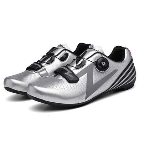 Zapatilla de Ciclismo para Ruta o Mtb Velcro Ajustable Talle 40 Color: Gris. PLATA