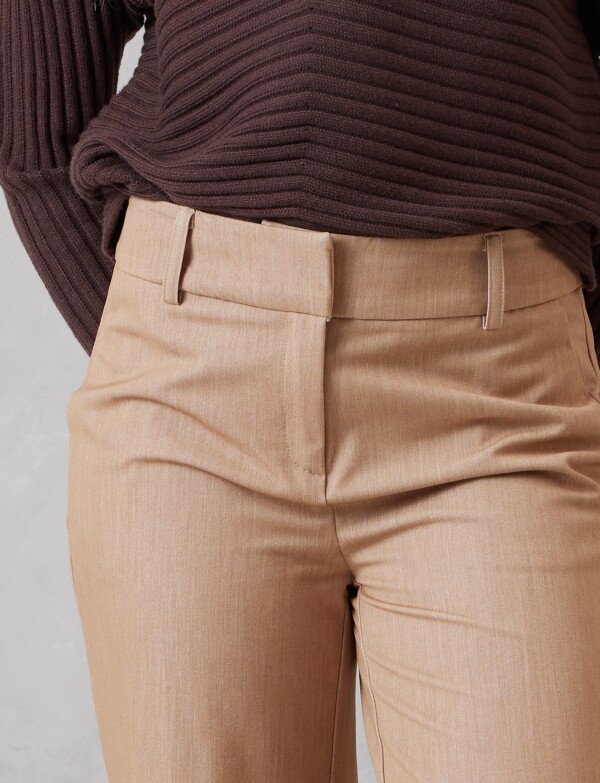 Pantalon Wide Leg Tiro Alto BEIGE