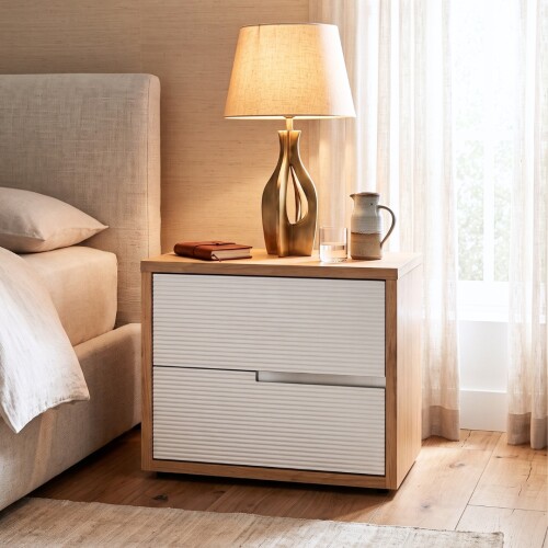 Mesa de Luz 2 cajones - Moderna Beige Frizz