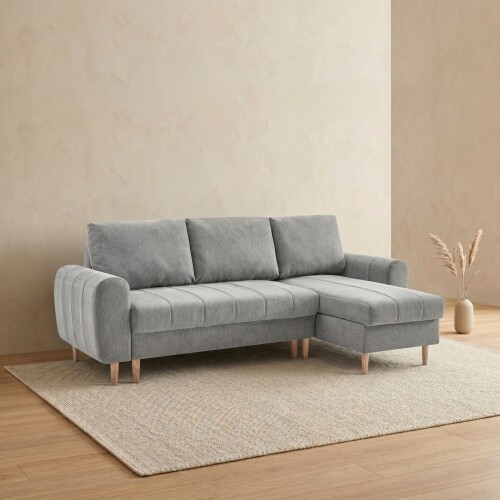 Sillón Esquinero Con Baúles - Amo Gris Claro
