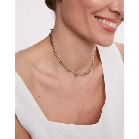 Collar De Eslabones Mix And Match Plateado