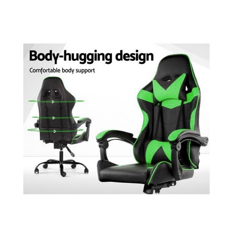 Silla Gamer Lumax Modelo ROM Negro/Verde