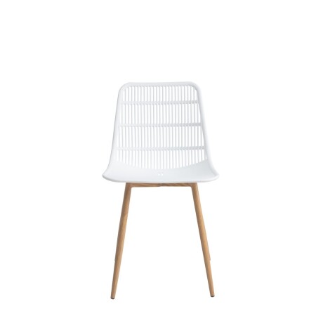 Silla Eames Alaska OR601TZ Pp Patas de Metal Simil Madera BLANCO