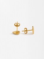 Pendientes Corazón Con Circonitas - Plata De Ley 925 dorado