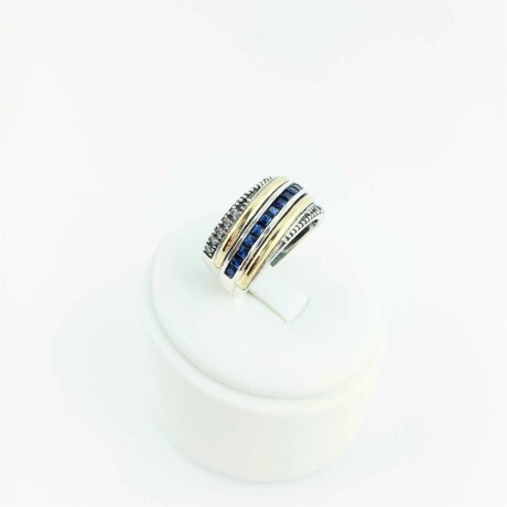 Anillo de plata 925 con double de oro 18k y circonias. Anillo de plata 925 con double de oro 18k y circonias.