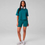 Top Training 100% Cotton Boxy Tee Mujer Green Abyss