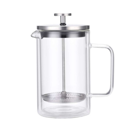 Cafetera/Tetera French Doble Pared 600Ml En Vidrio Y AcInox Salerno