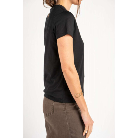 Remera Escote V Algodón Negro