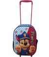 Mochila Infantil Paw Patrol 3D Con Carro 30 Cm Celeste