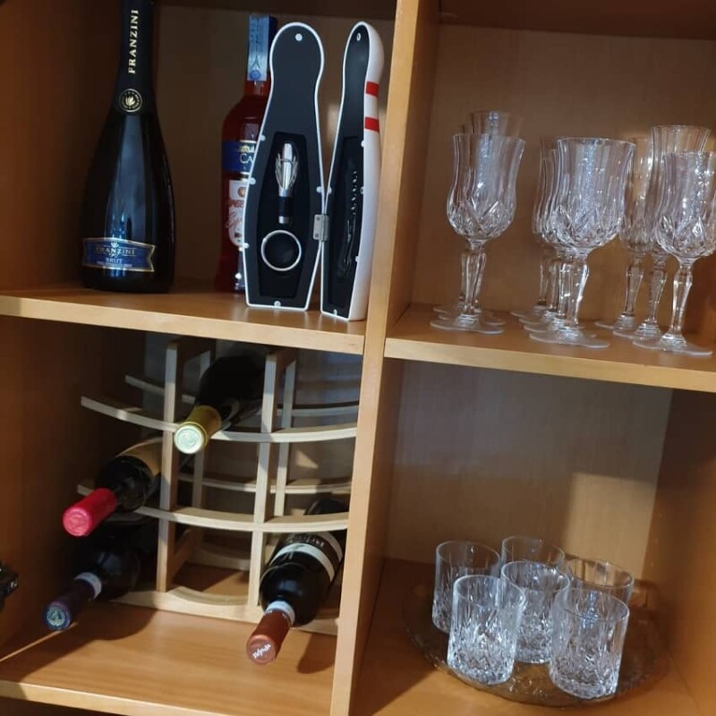 Vinera soporte 9 botellas de vino madera bambú Vinera soporte 9 botellas de vino madera bambú