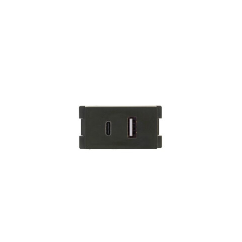Módulo cargador USB A+ C 3A 1 Atenea gris M48528