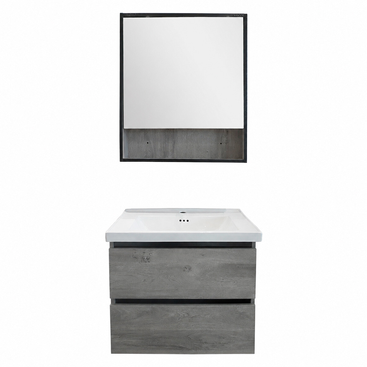 Mueble De Baño Aéreo Modelo 2023 -60 / Mueble + Bacha + Espejo 